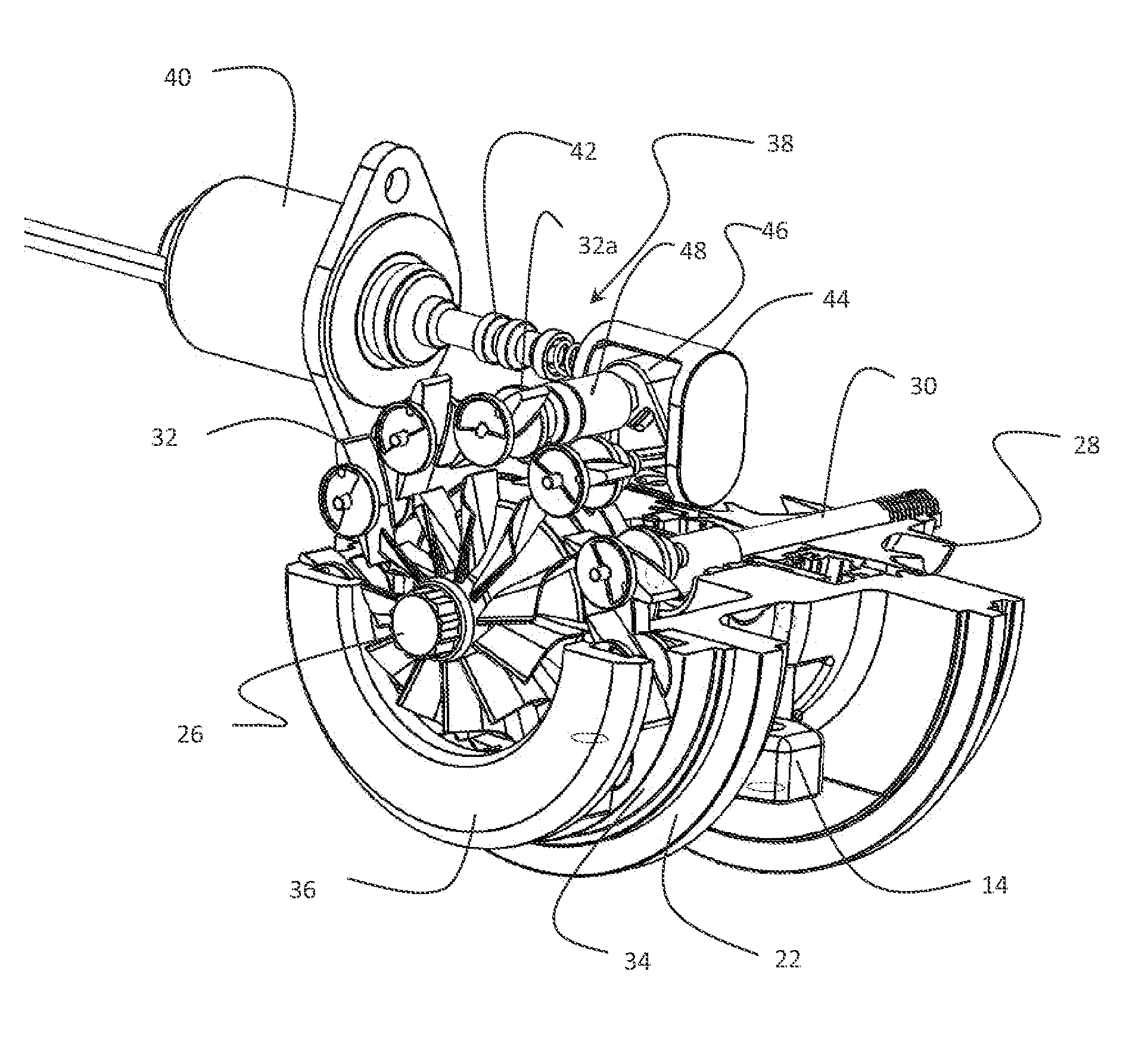 Balanced vanes and integrated actuation system for a variable geometry turbocharger