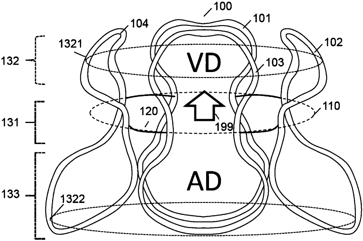 Assembly for replacing the tricuspid atrioventricular valve