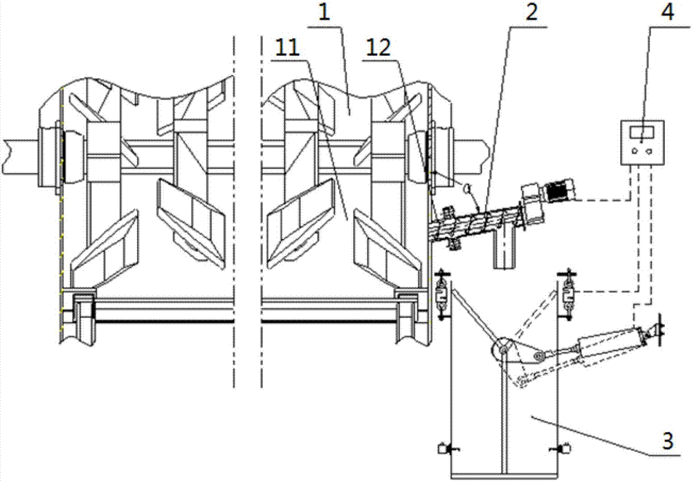 Material taking device and method for mixing unit