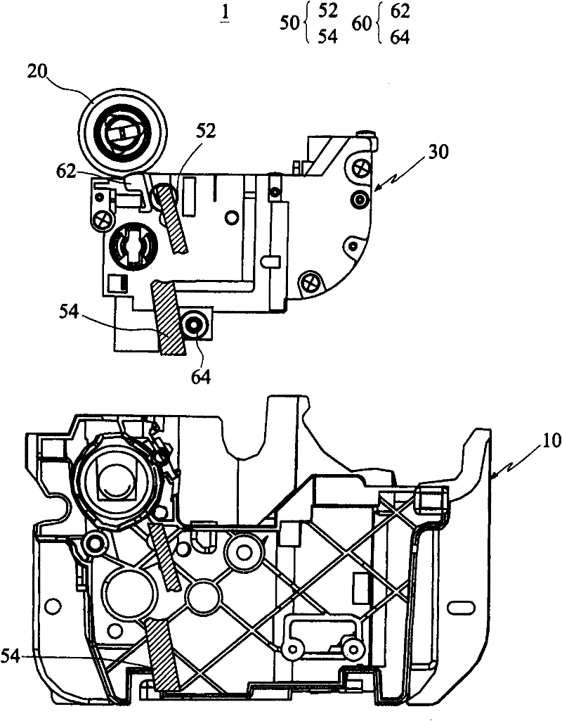 Imaging equipment with upper photosensitive drum