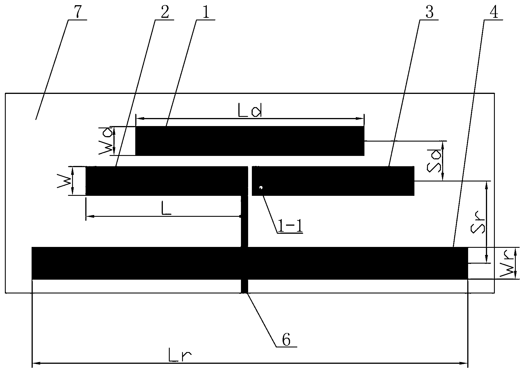 Printed Yagi antenna of vibrator loading type balance microstrip line feed