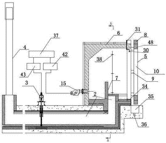 A test device for fire resistance performance of building vertical partition members under water spray protection