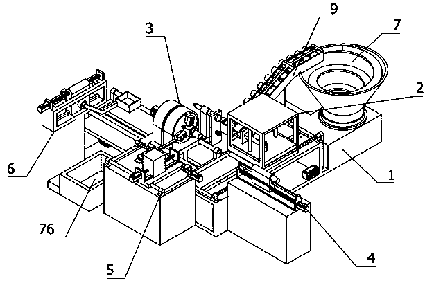 Automatic drilling and external thread machining device for automobile brake pipe joint