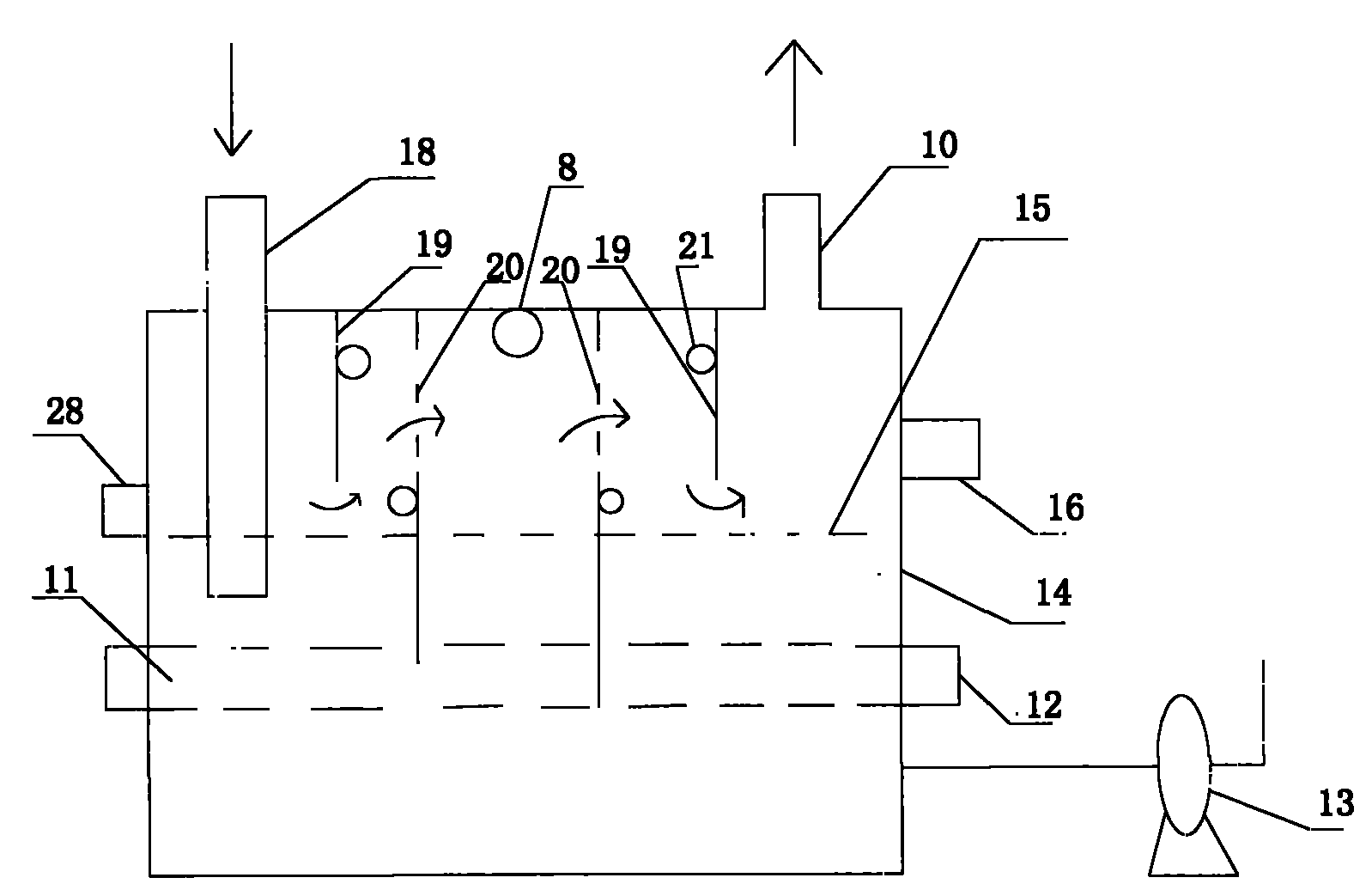 Boiler flue gas and wastewater comprehensive purification device and method as well as water tank structure