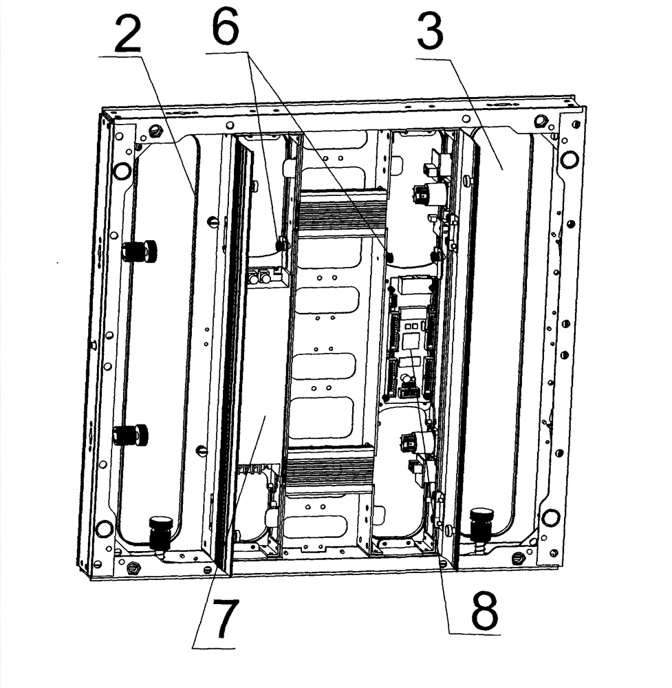 Display screen unit box body provided with sealed shutters