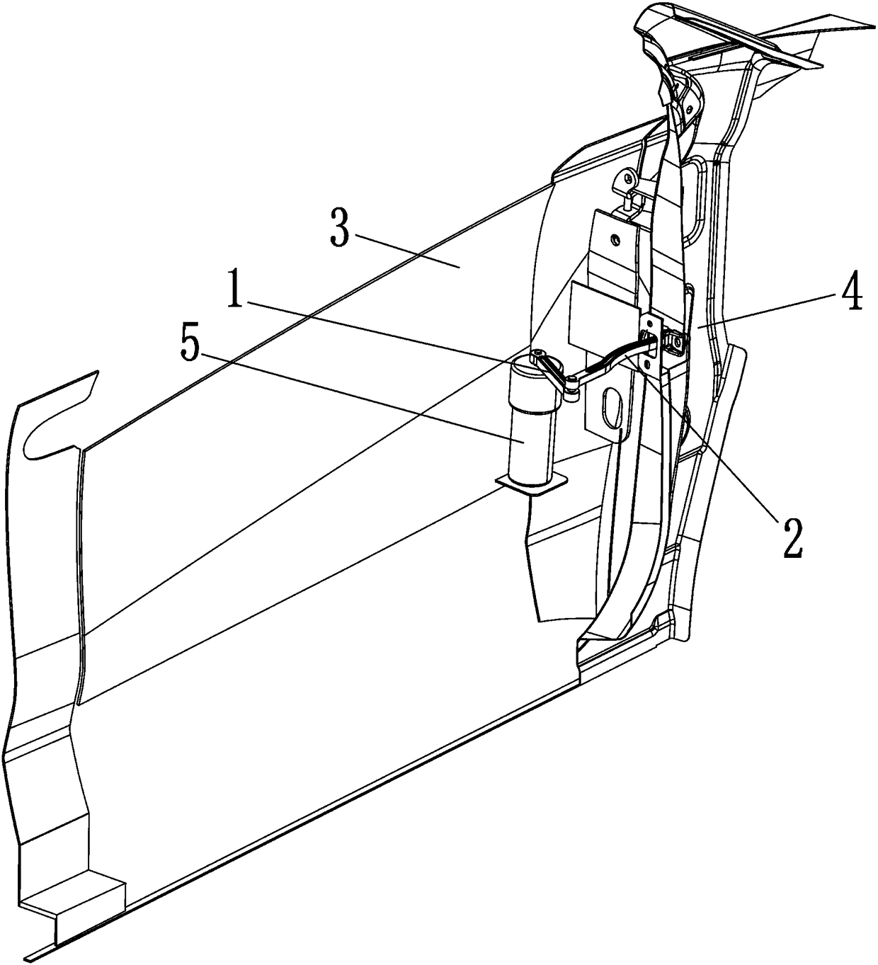 Four-connecting-rod automatic door opening and closing mechanism, automatic door and vehicle