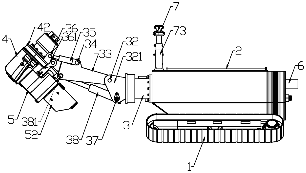 Multi-angle in-pipe dredging device