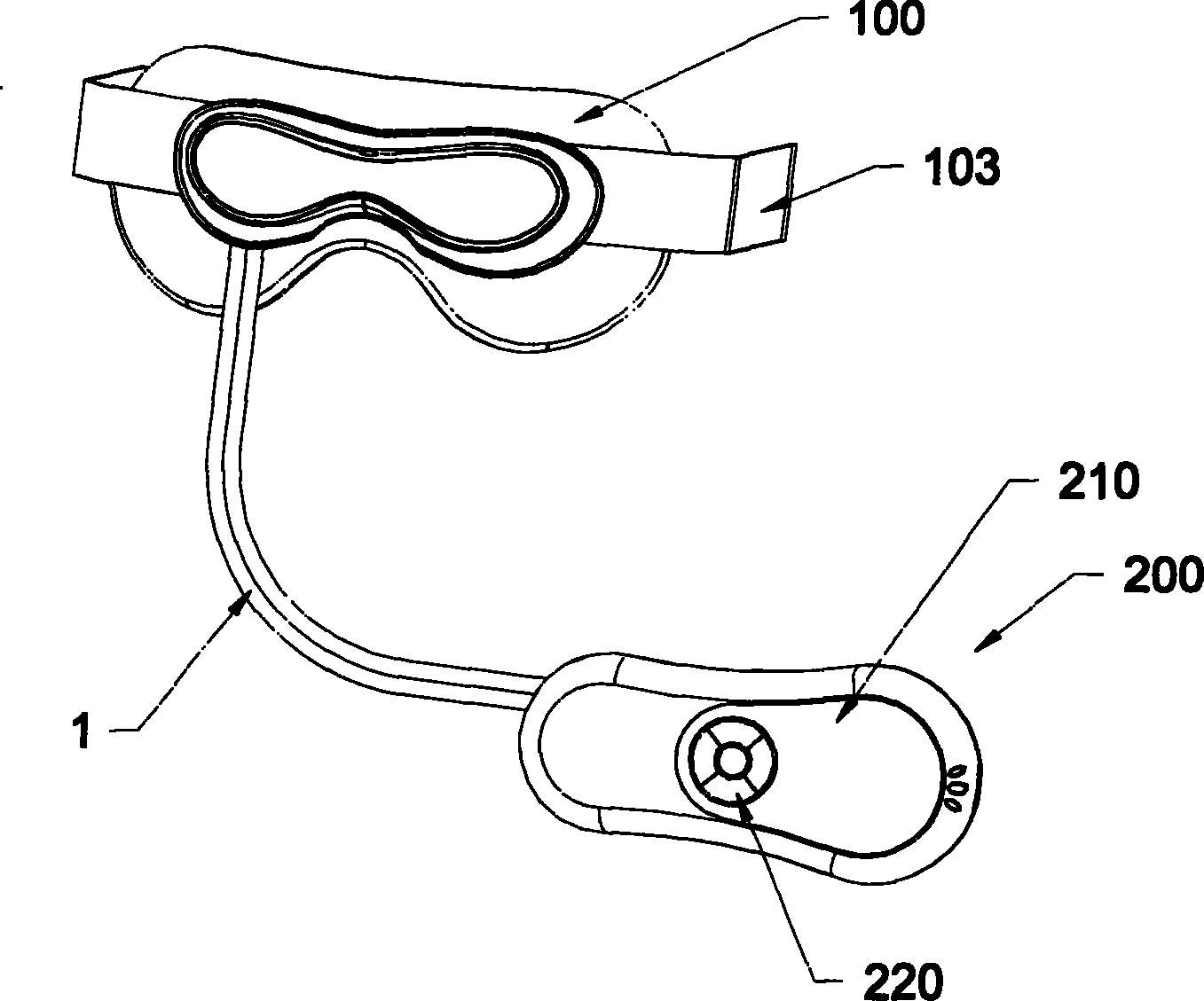 Air pressure type eyes strengthening device