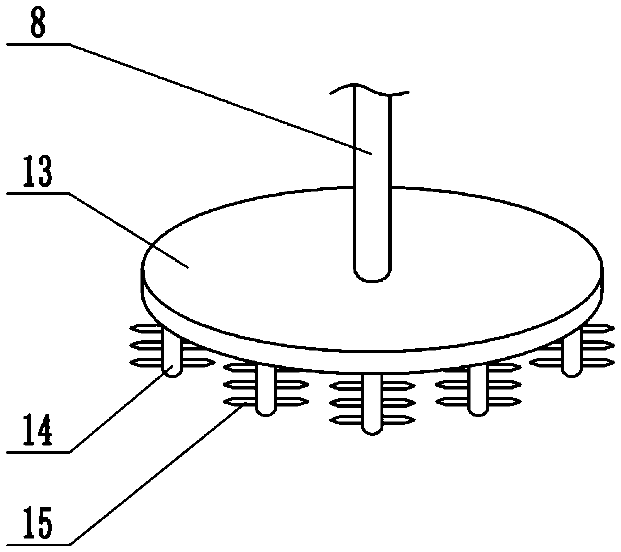 Swing type aeration device for domestic sewage treatment