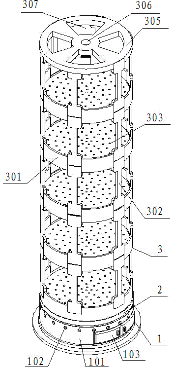 Dead-corner-free sunshine collection three-dimensional greenhouse household vegetable garden capable of rotating by 360 degrees