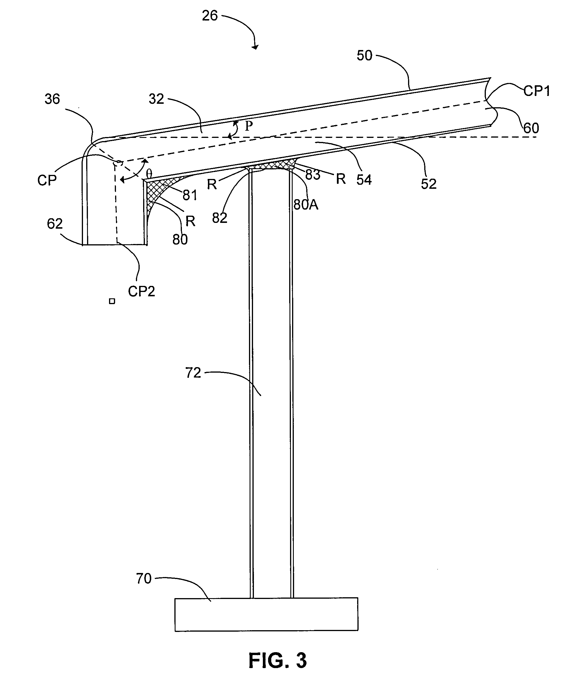 Building roof structure having a round corner