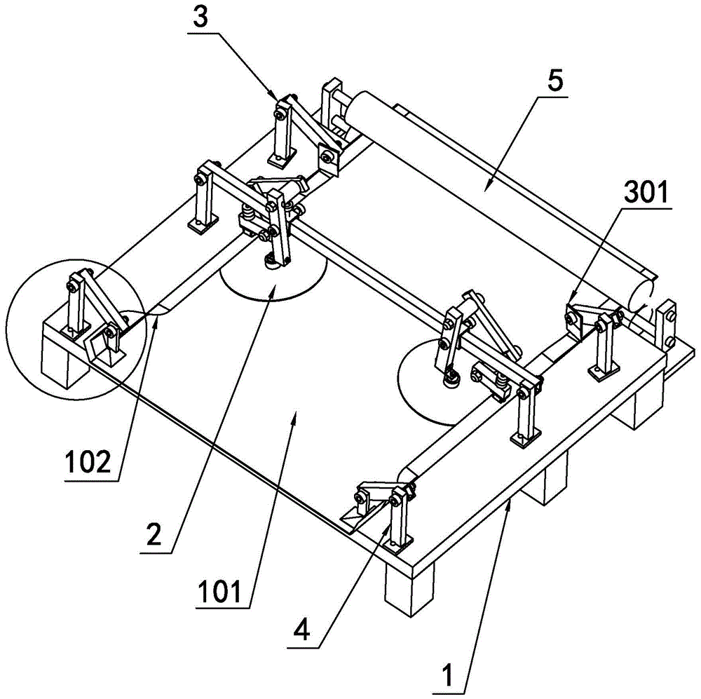 An automatic edge wrapping device for a daylighting panel production line