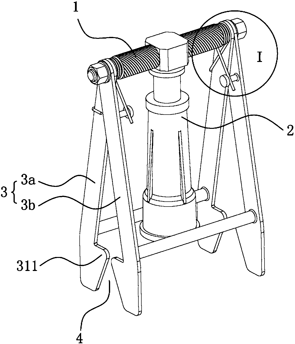 Portable clamp assisting cross beam and longitudinal beam assembling and welding