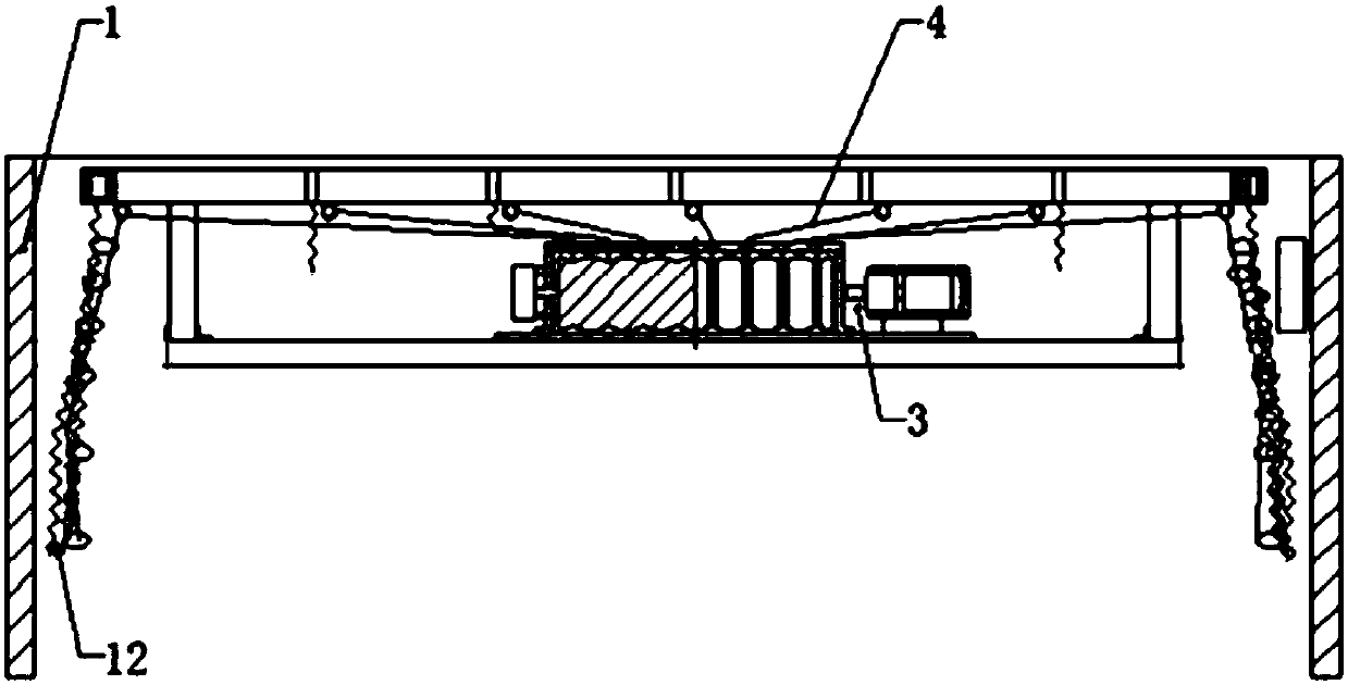 Electric mosquito net with central rope furred ceiling