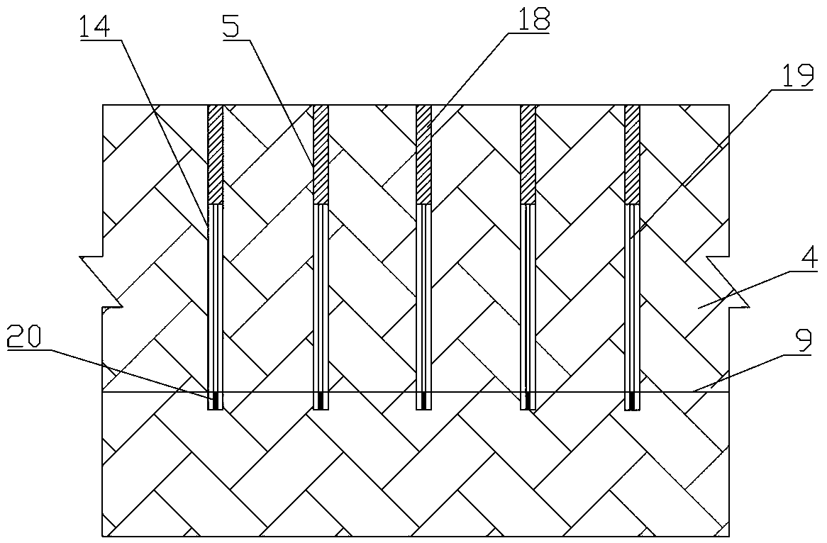 Construction method of full-fracture-surface protective-layer-free extruding blasting, road repair and clear pass keeping of lower-layer steps of tunnel