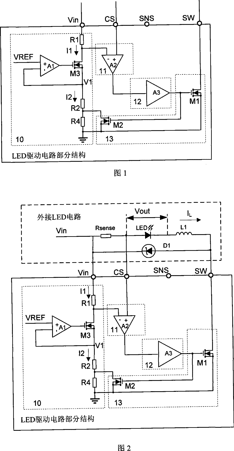 Output current compensation circuit of LED driving circuit