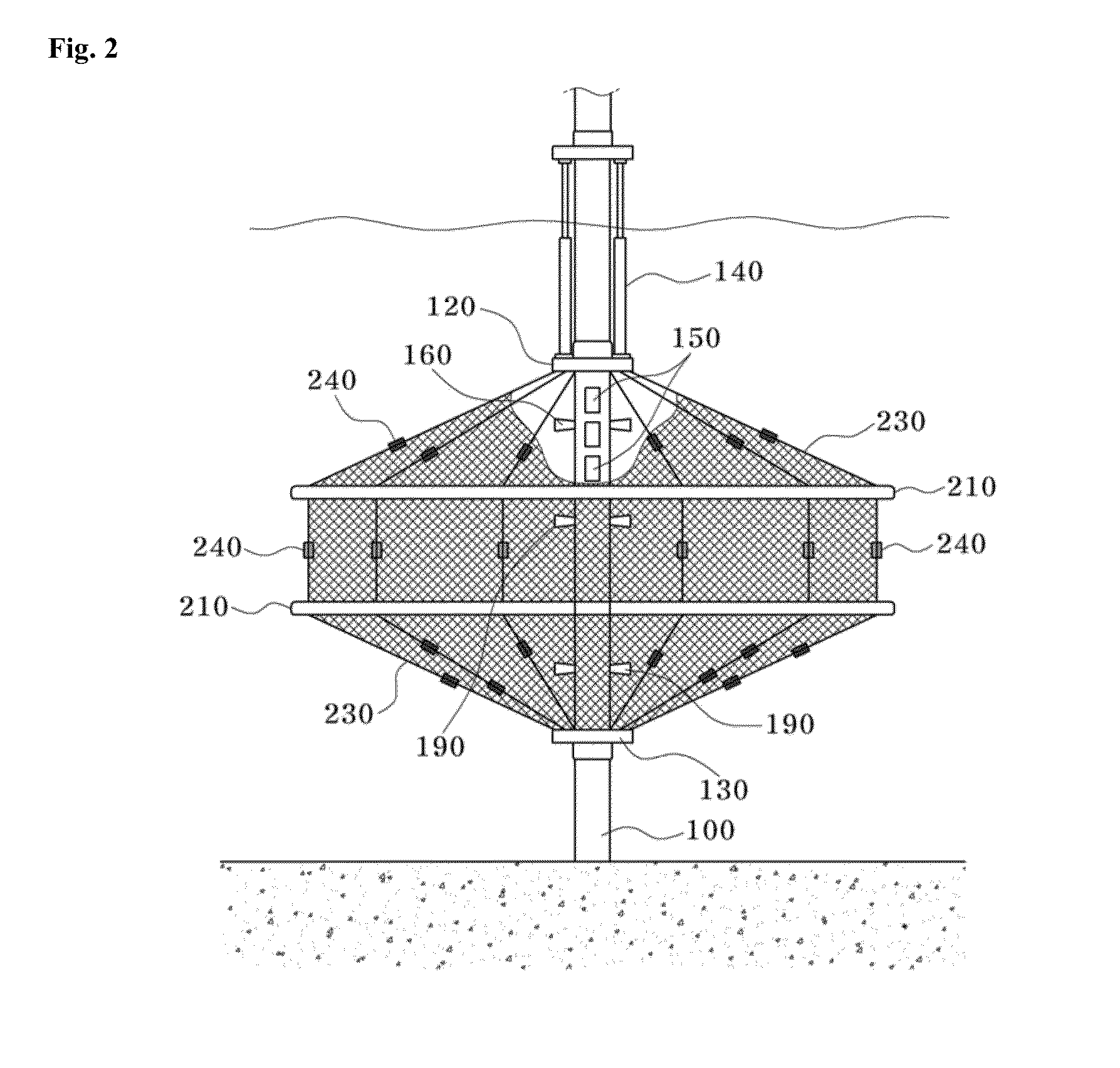 Automatic feeding system for underwater fish farm