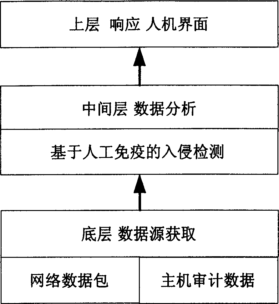 Analogue biological immunological mechanism invasion detecting method