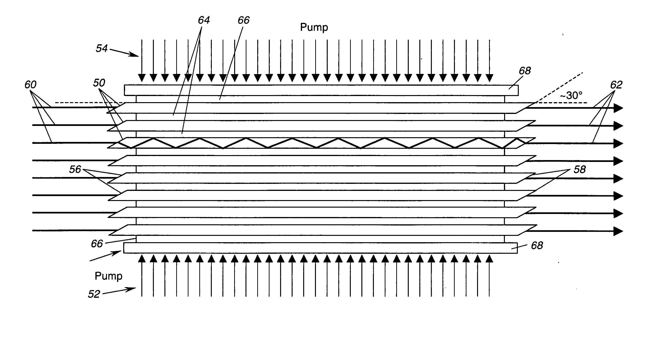 Scalable zig-zag laser amplifier