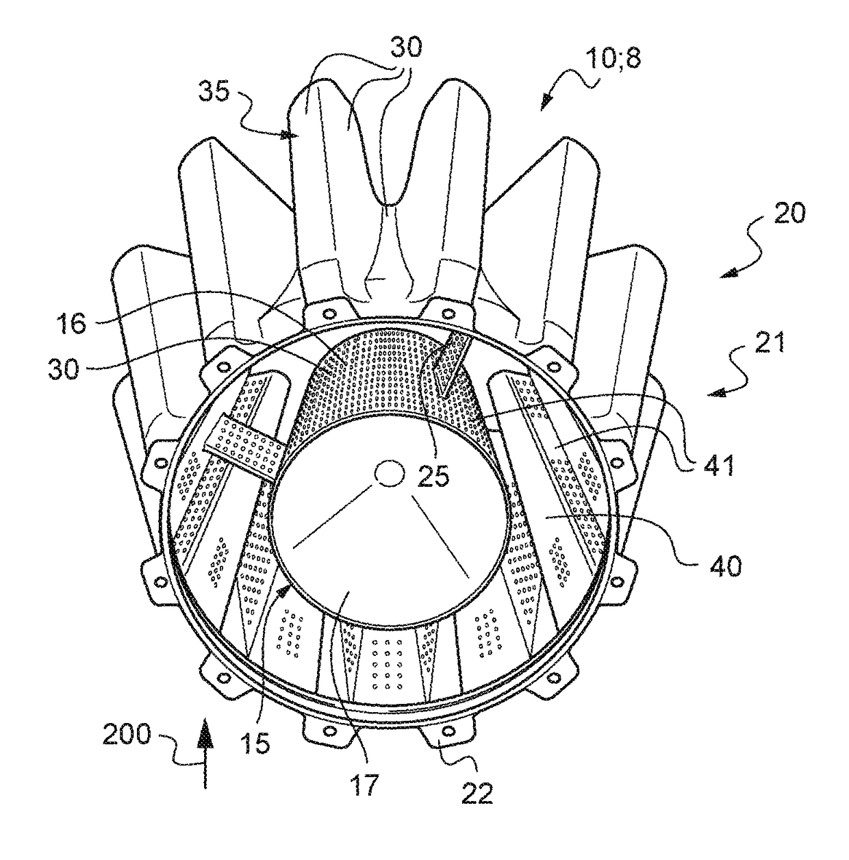 Gas ejection duct with acoustic treatment, an aircraft, and a method of fabricating such a duct