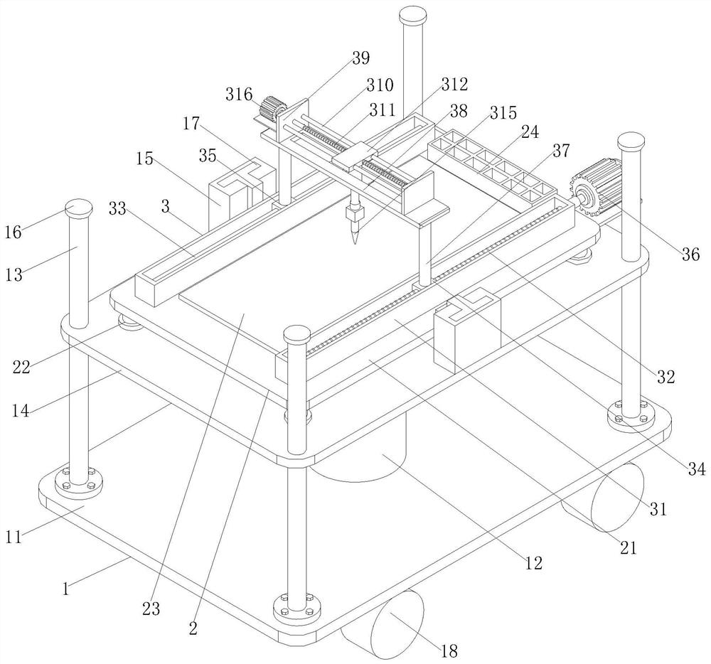 A drawing device with installation and placement device