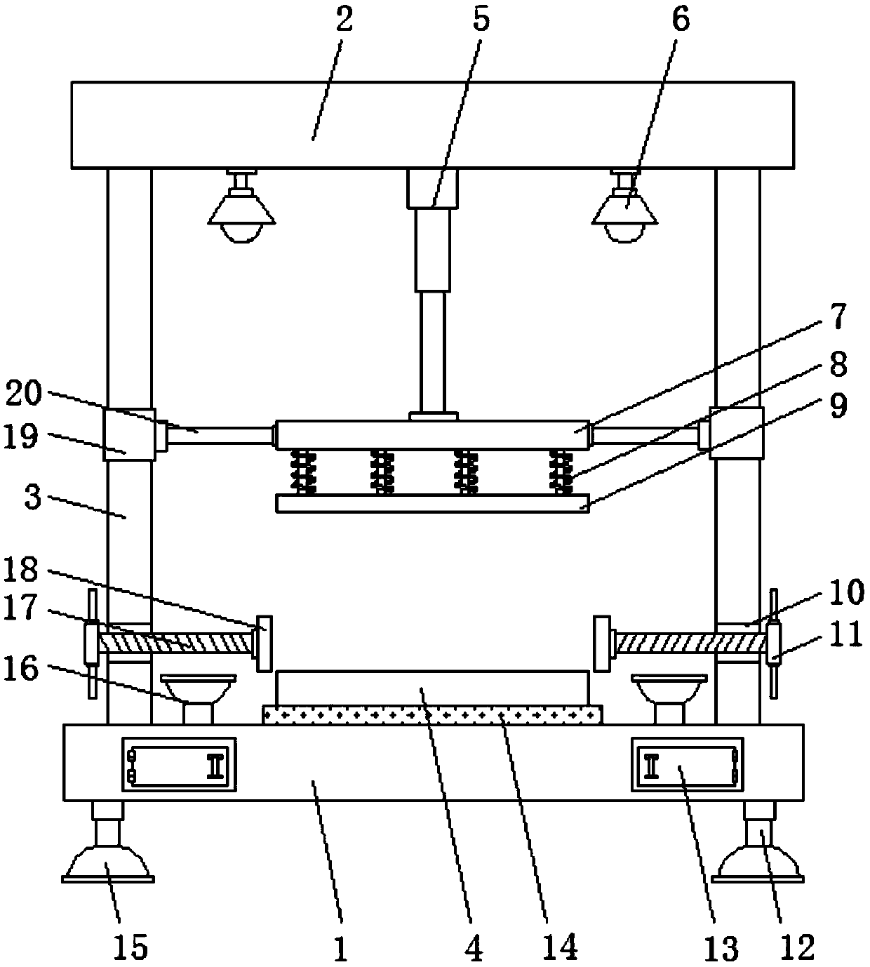 Fiberboard prepressing device