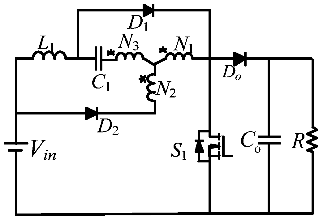 A voltage-doubling three-winding coupled inductor high-gain DC converter