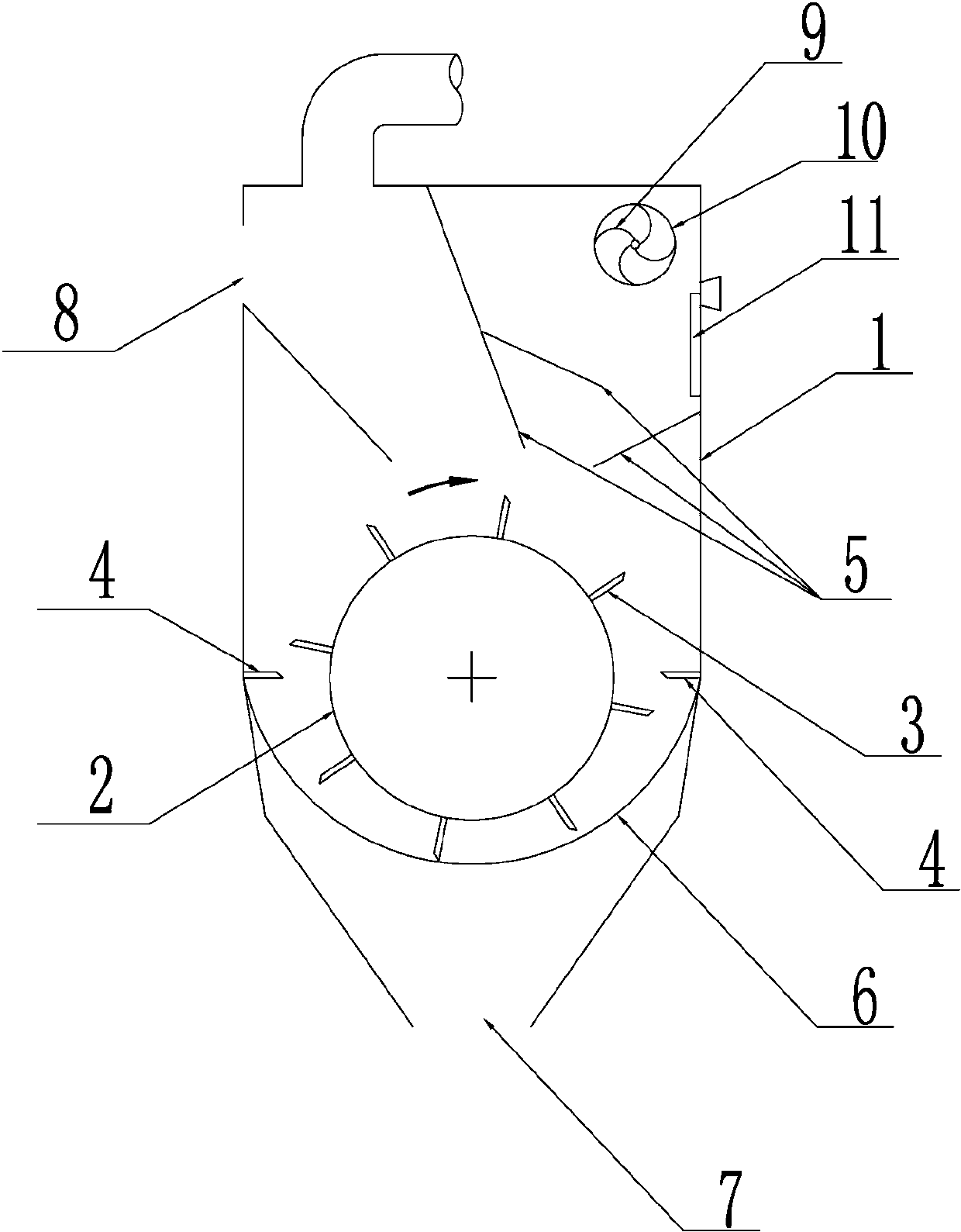 Waste crushing device of aluminum electrolytic capacitor