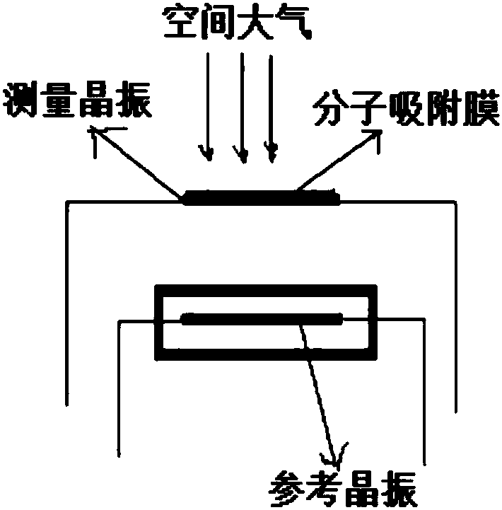 Detection sensor for spatial atmospheric surface density and manufacturing method thereof