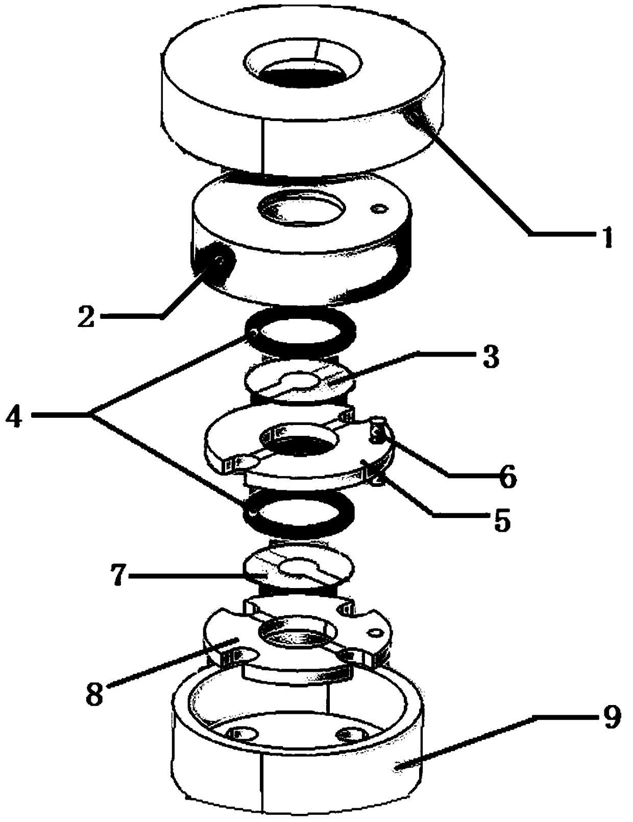 Detection sensor for spatial atmospheric surface density and manufacturing method thereof