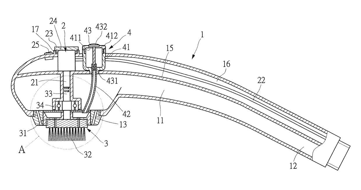 Shower head having electrically driven cleaning device