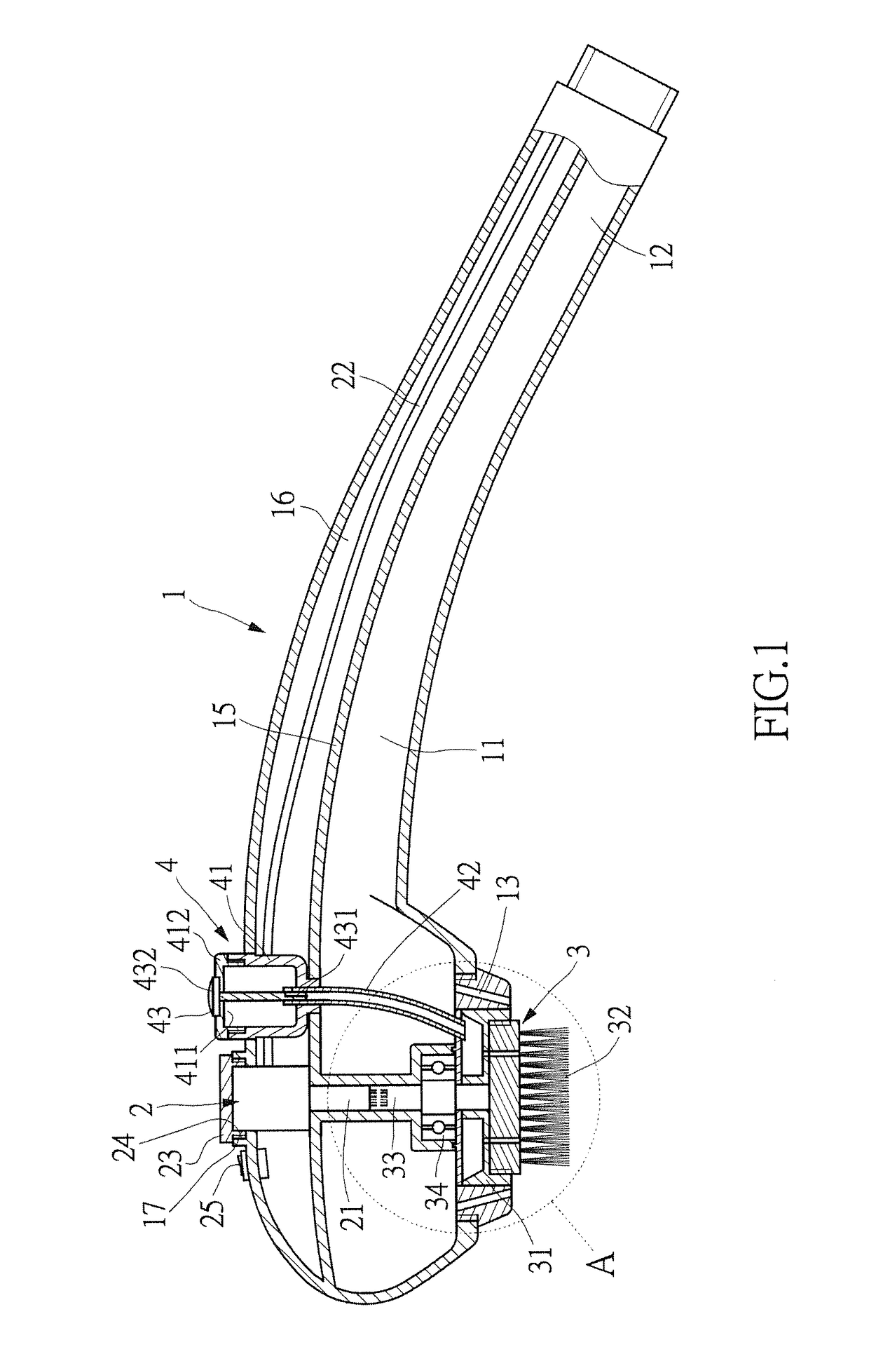 Shower head having electrically driven cleaning device