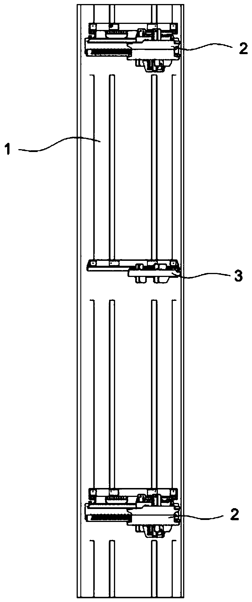 Large-load aluminum alloy sliding panel structure of vertical air conditioner