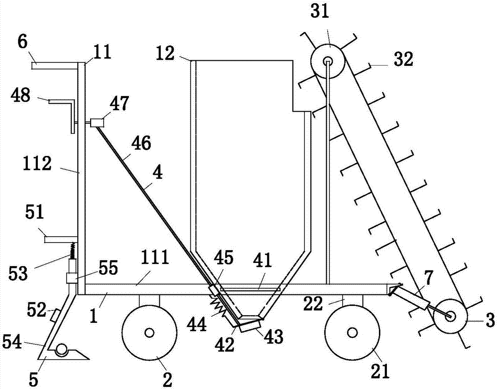 Gravel spreading machine for road construction