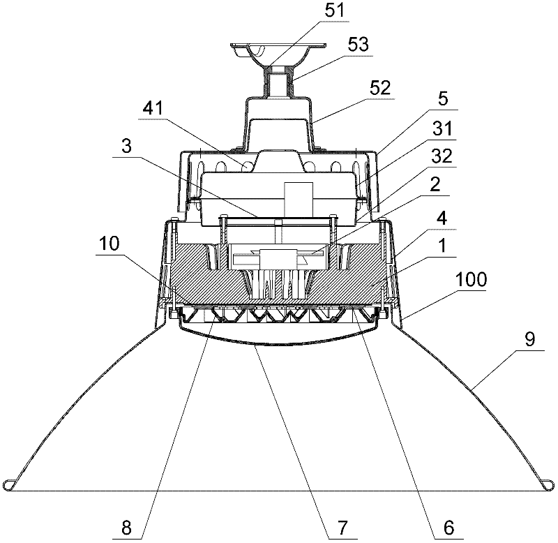 LED lamp with small surface opening rate