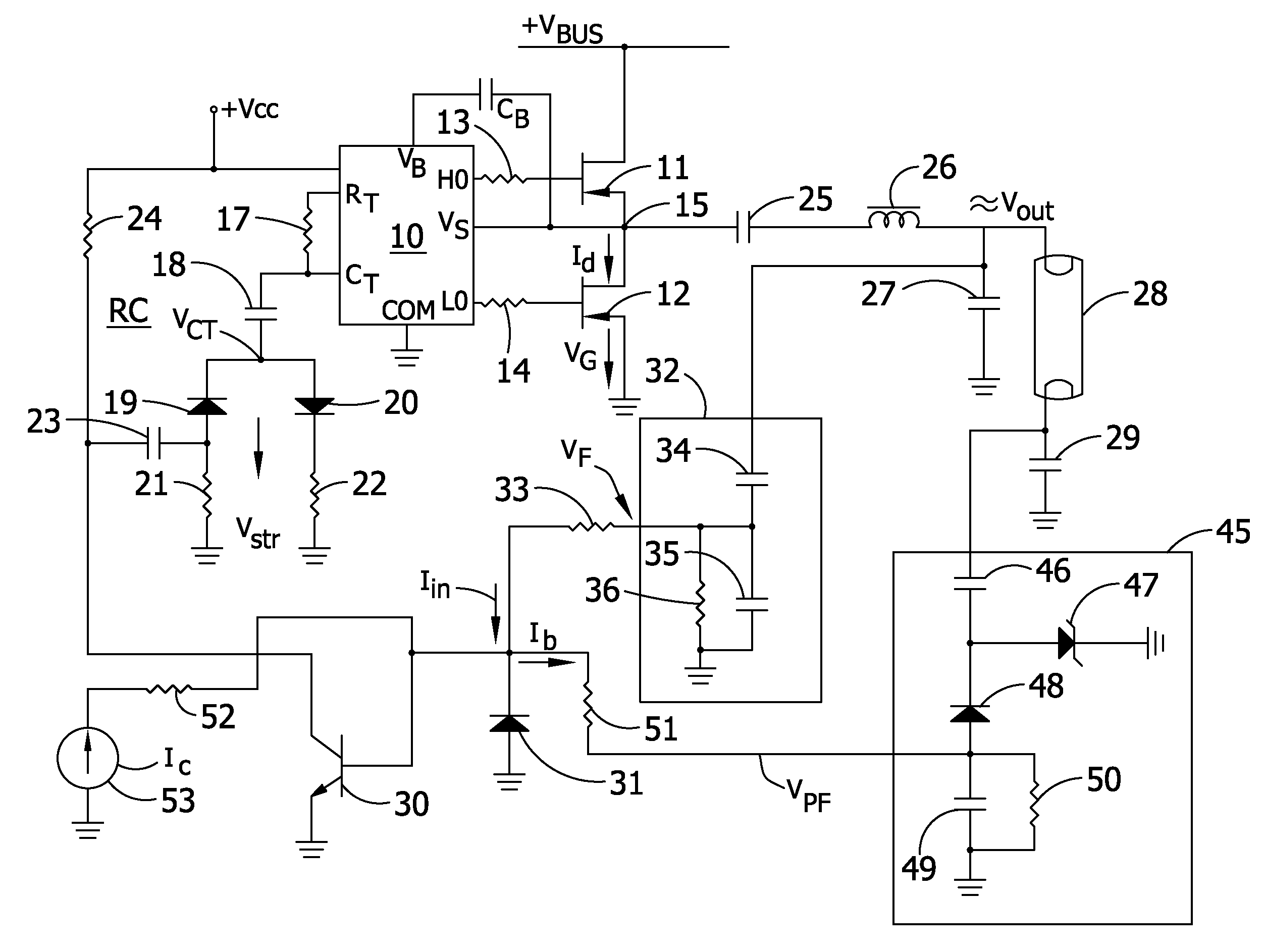 Programmed ballast with resonant inverter and method for discharge lamps