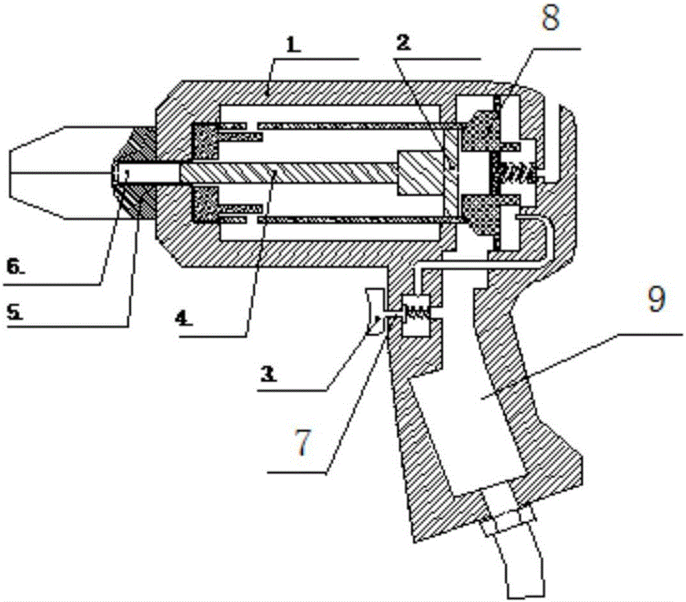 Pneumatic portable marking gun along with line