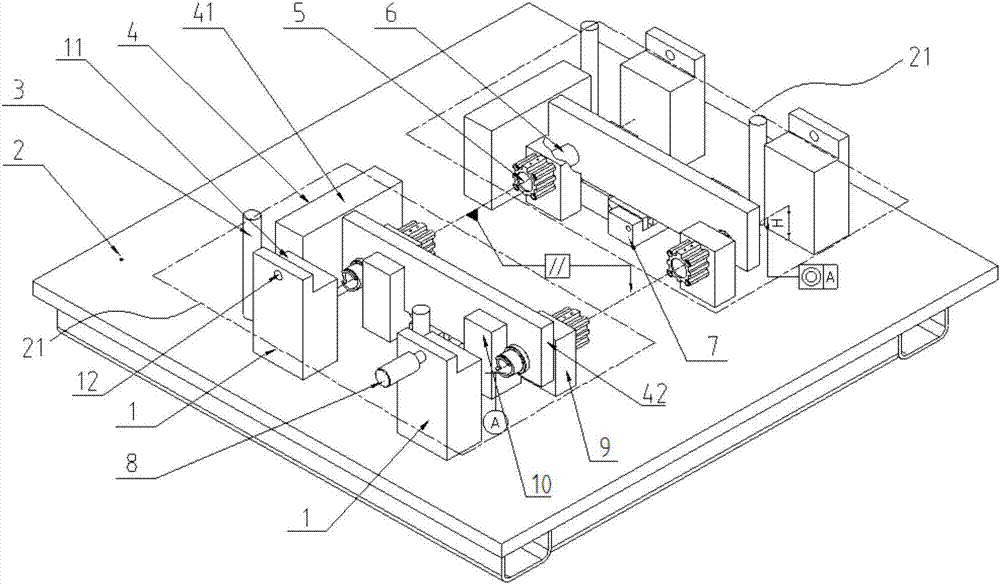 A pairing tool for the fork frame of a stacker