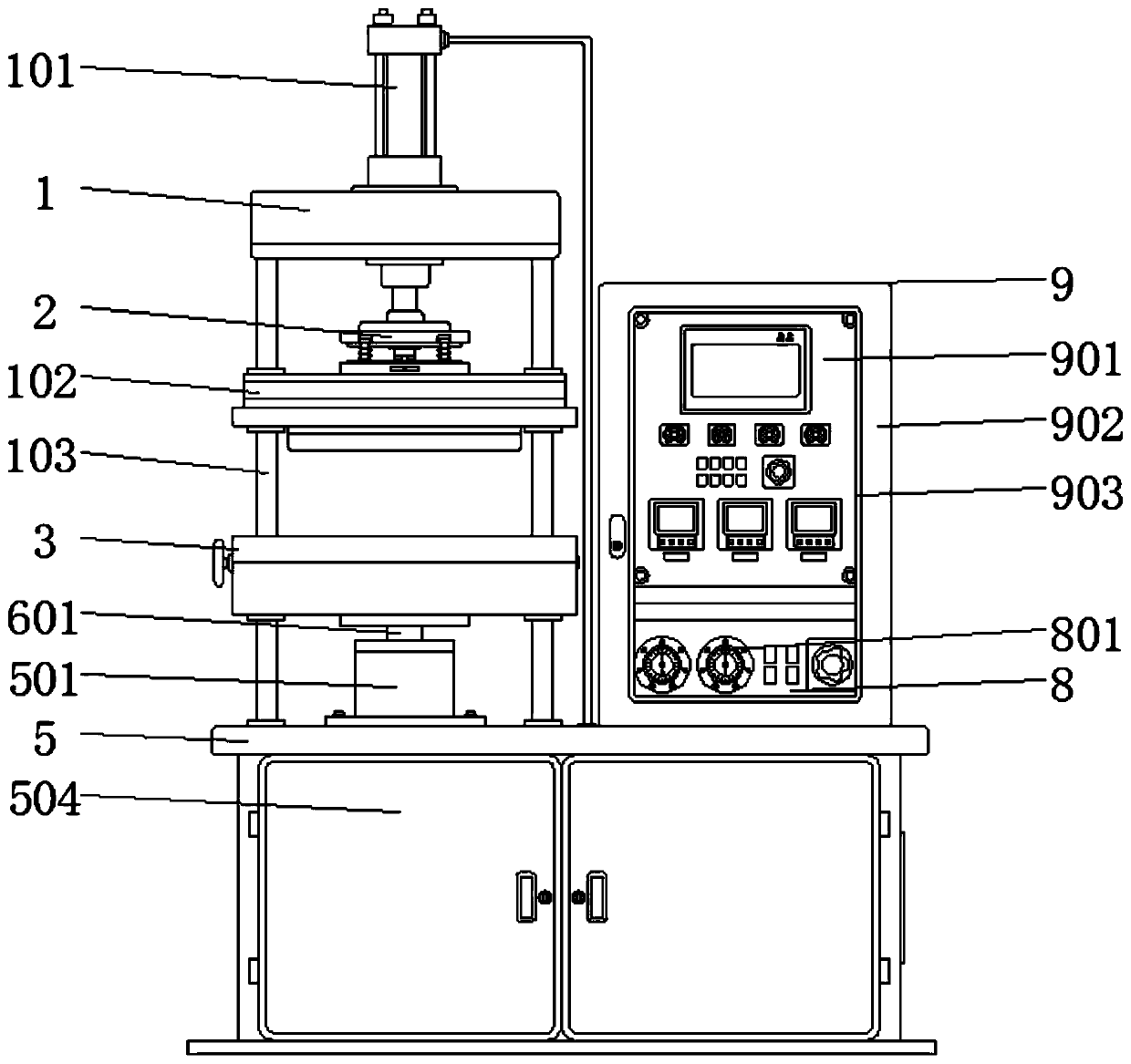 Stamping device for processing automobile parts