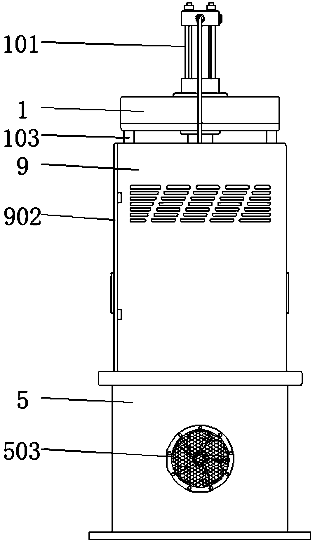 Stamping device for processing automobile parts