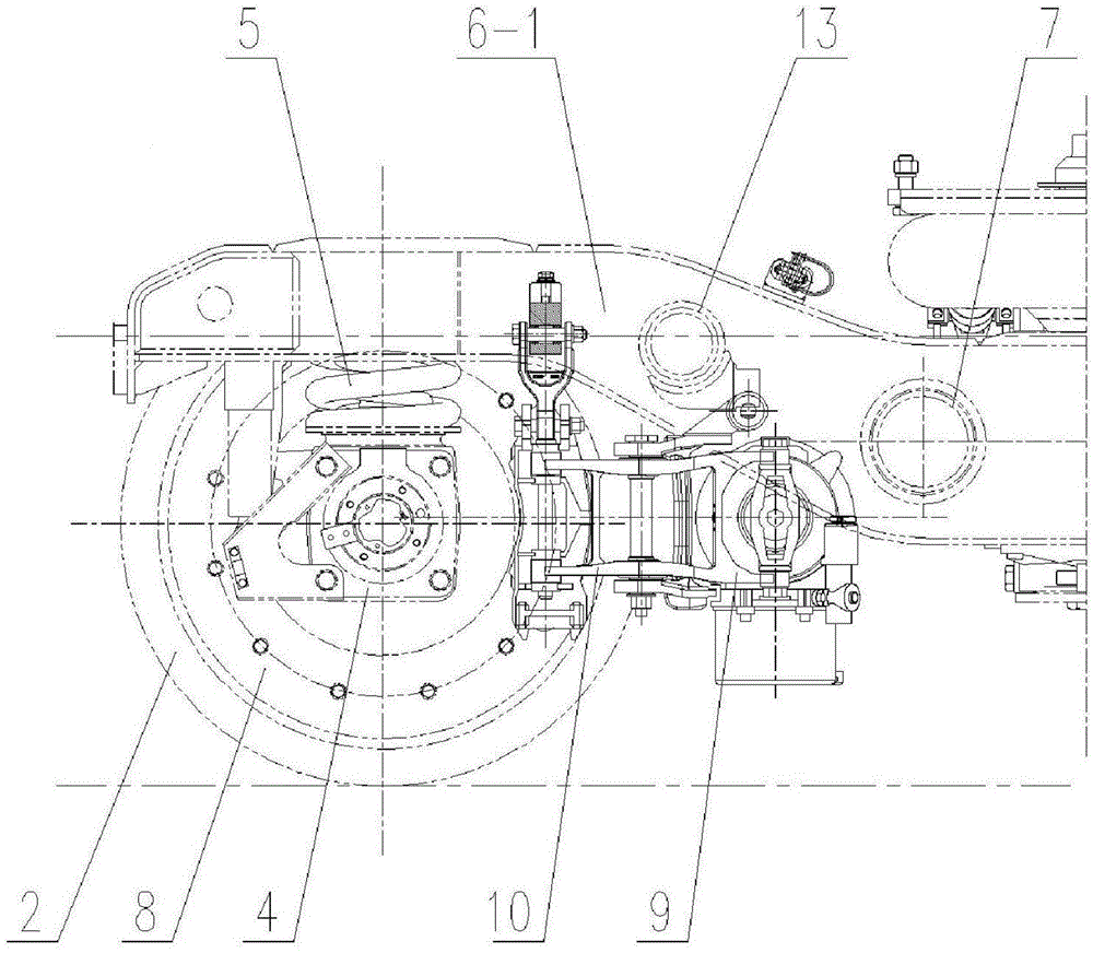 Installation structure of wheel disc brake and bogie employing the installation structure