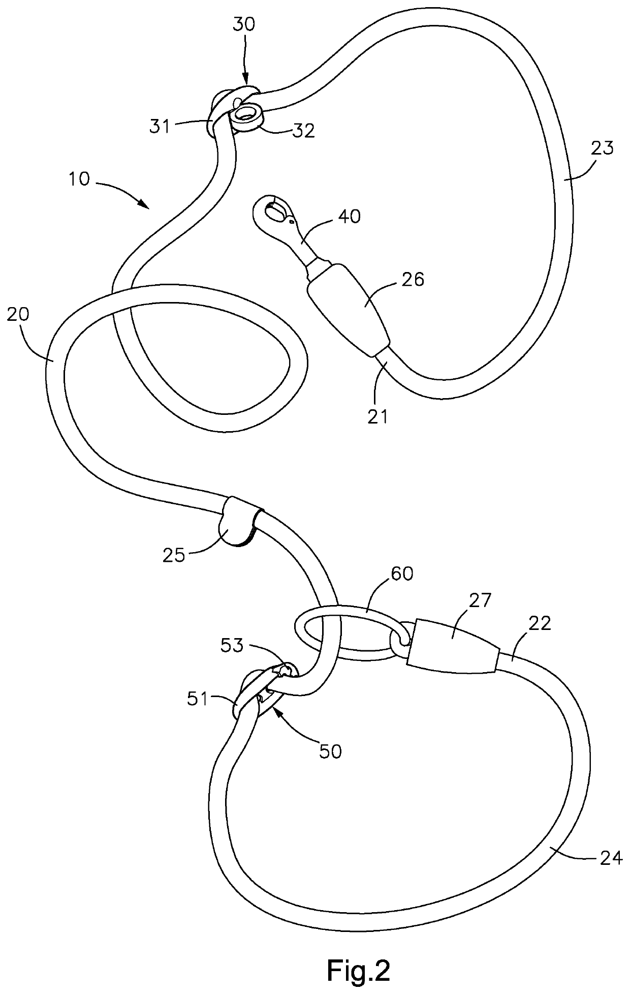 P-shaped pet leash