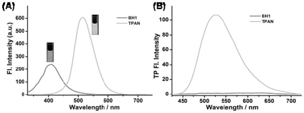 Fluorescent probe for detecting pyroglutamamide aminopeptidase I as well as preparation method and application of fluorescent probe