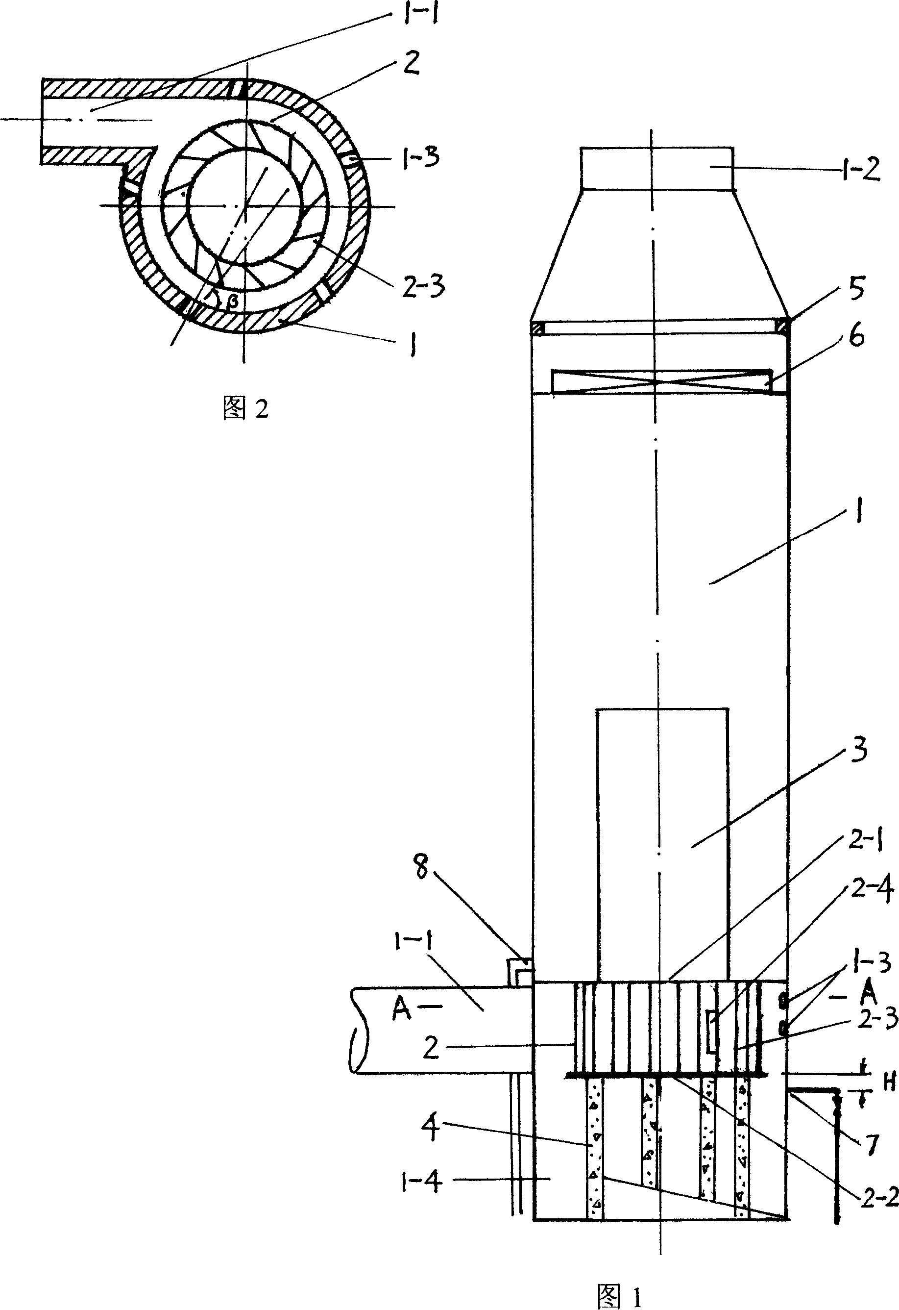 Double-vortex smoke washing device