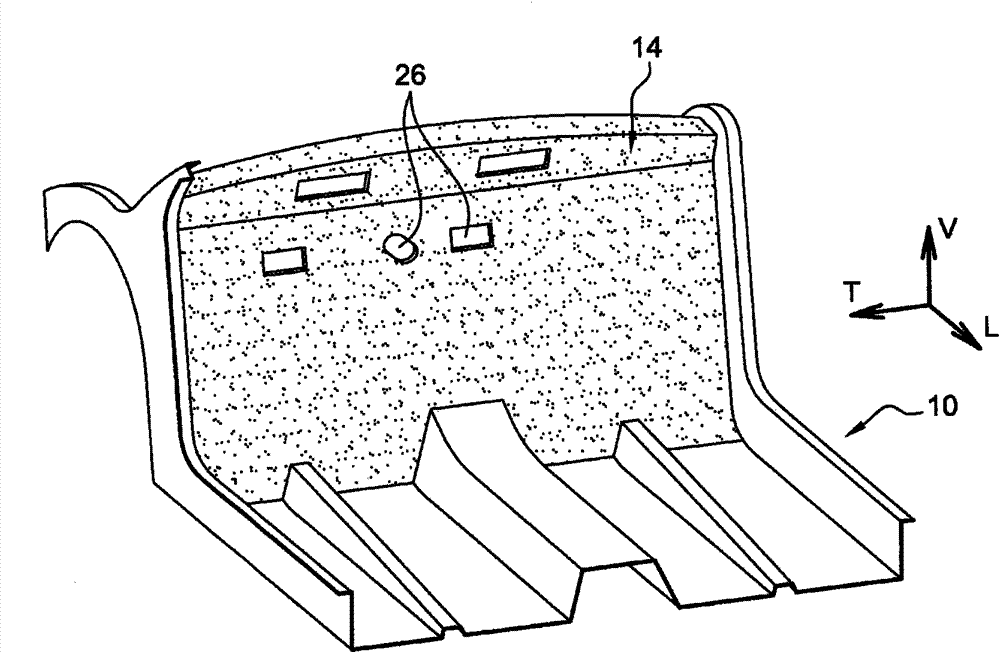 Rigid structure comprising means for positioning a soundproofing panel, and corresponding soundproofing panel