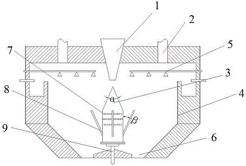 Method and device for preparing tar cracking catalyst through liquid blast furnace slag granulation