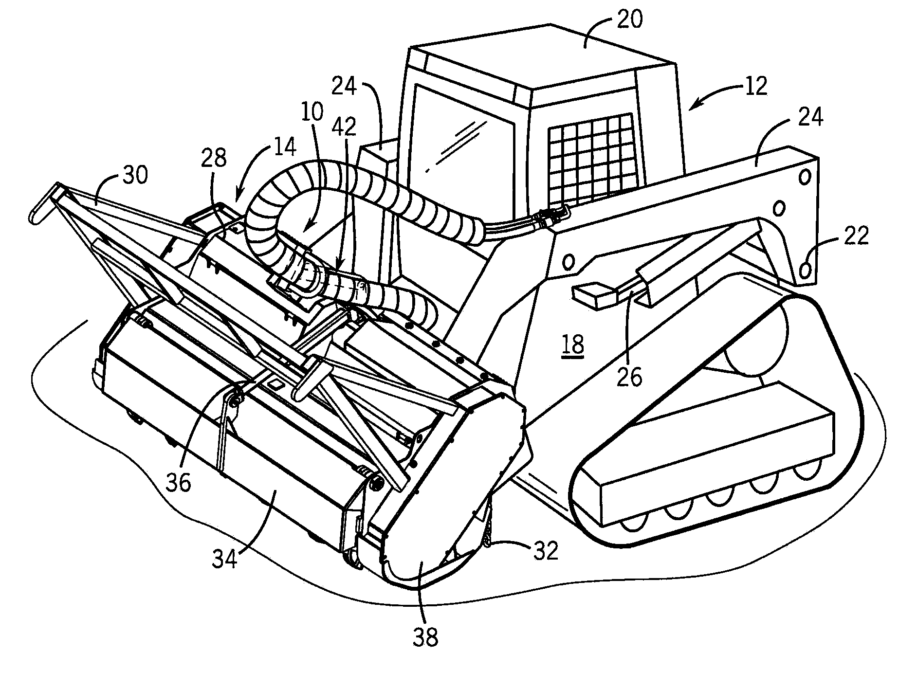 Line guide for working vehicle implement