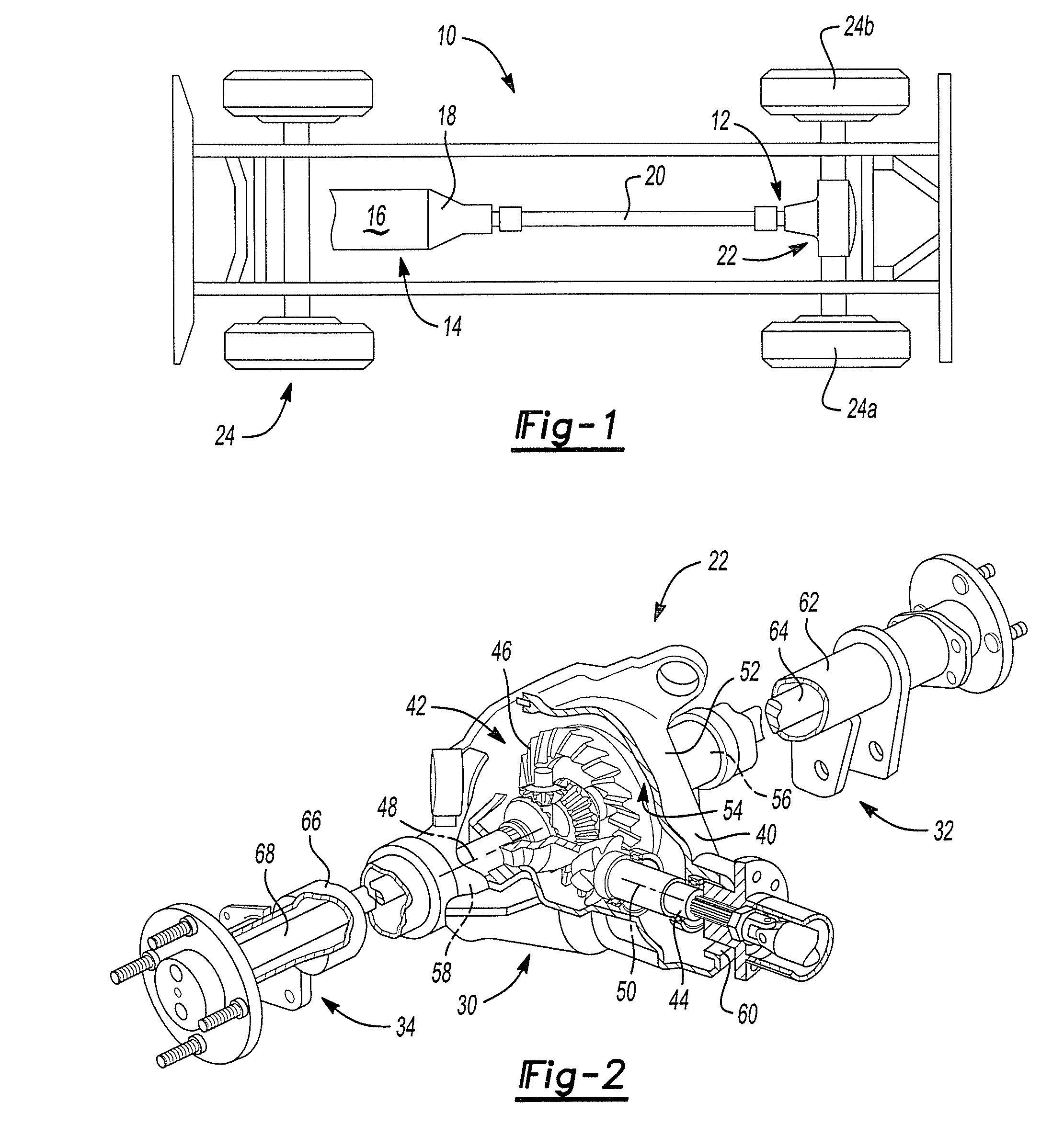 Four pinion differential with cross pin retention unit and related method