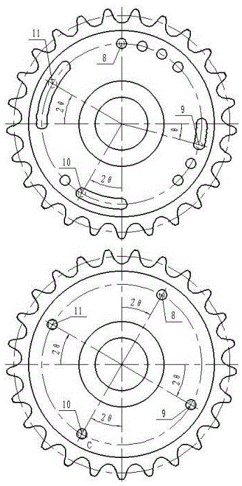 Multi-stage overload protection type shear pin type mechanical overload protection structure