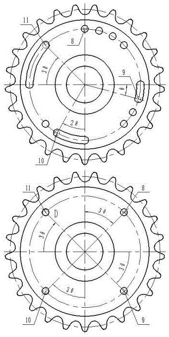 Multi-stage overload protection type shear pin type mechanical overload protection structure